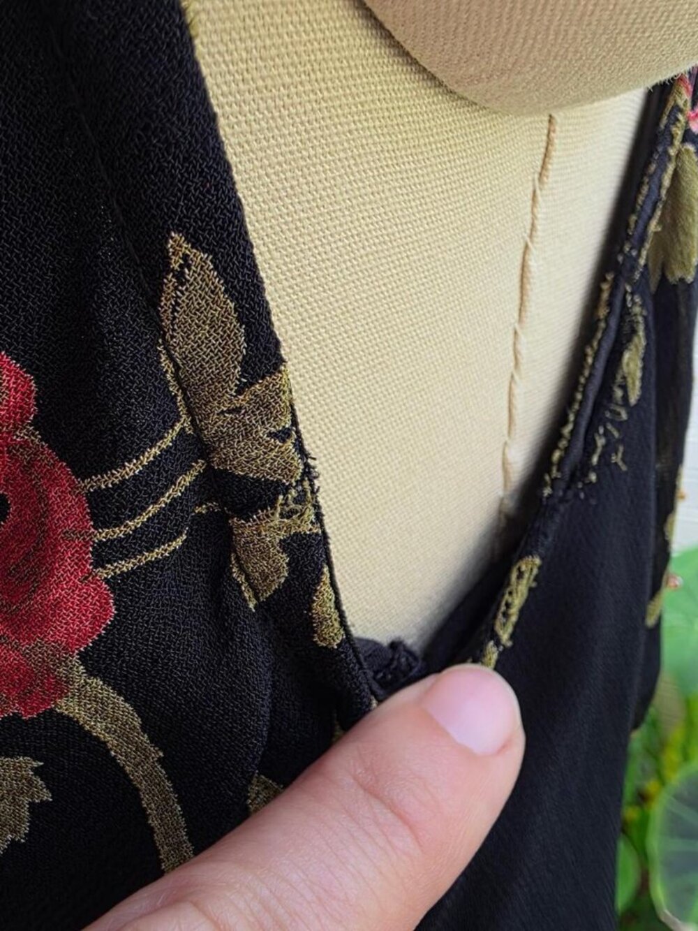 90s Majick floral beaded slip dress midi romantic goth rose print dress - Picture 7 of 8